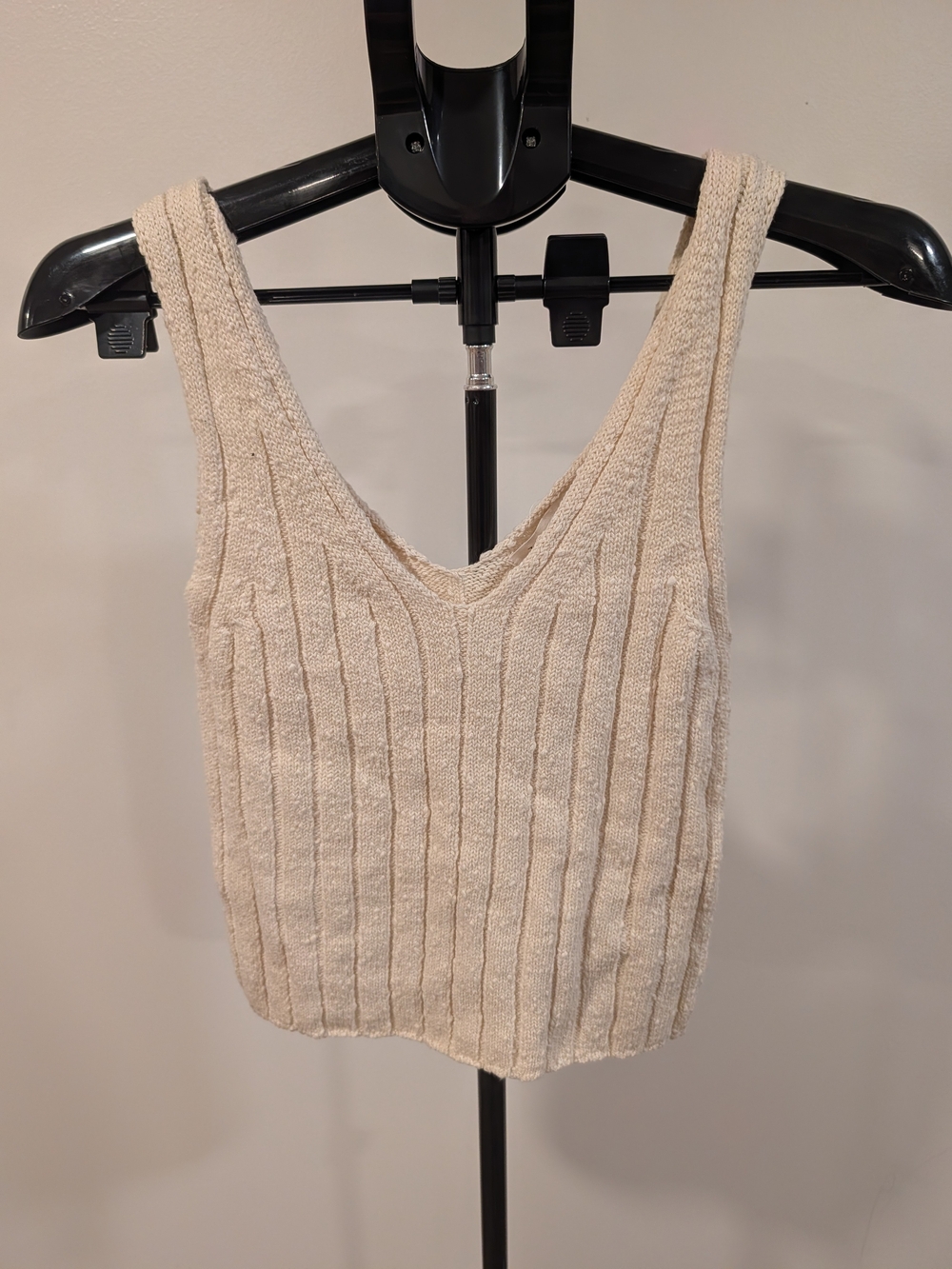 Z Supply Cream Ribbed V-Neck Tank
